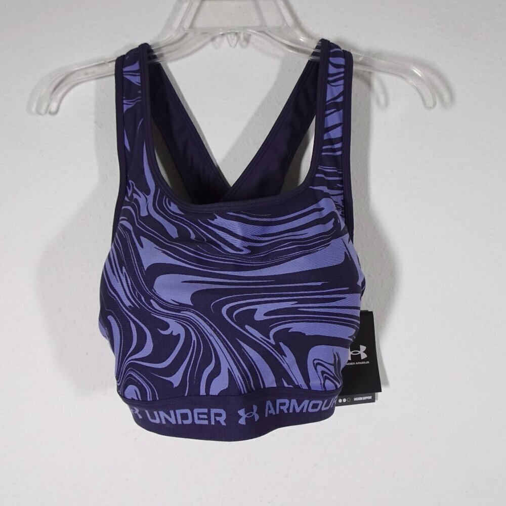 Under Armour UA Sports Bra Women's Plus Size 3X Crossback Blue Compression